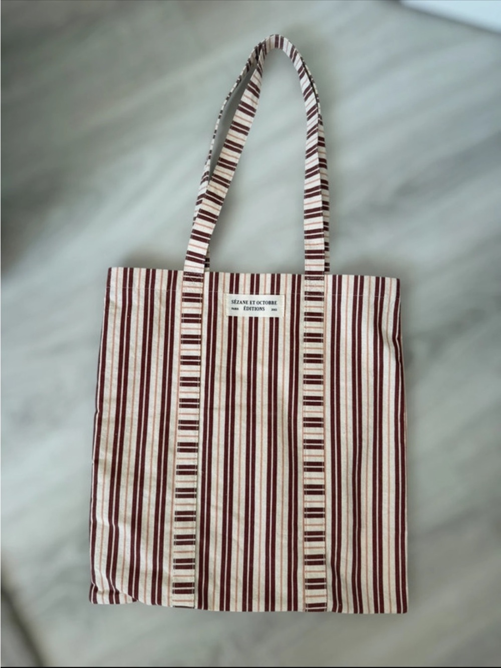 Sézane x Octobre Éditions Striped Canvas Tote Bag